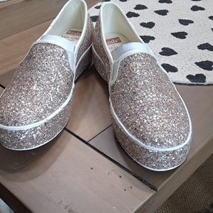 Keds Kate Spade Gold Glitter slip on 6.5 NWOT